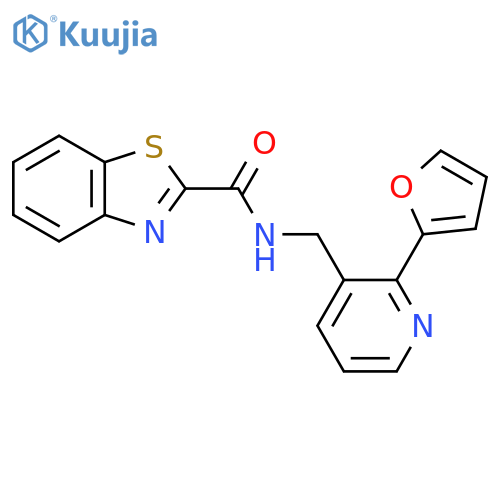 N-{[2-(furan-2-yl)pyridin-3-yl]methyl}-1,3-benzothiazole-2-carboxamide structure
