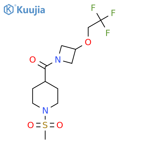 1-methanesulfonyl-4-3-(2,2,2-trifluoroethoxy)azetidine-1-carbonylpiperidine structure