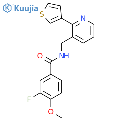 3-fluoro-4-methoxy-N-{[2-(thiophen-3-yl)pyridin-3-yl]methyl}benzamide structure