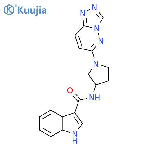 N-(1-{1,2,4triazolo4,3-bpyridazin-6-yl}pyrrolidin-3-yl)-1H-indole-3-carboxamide structure