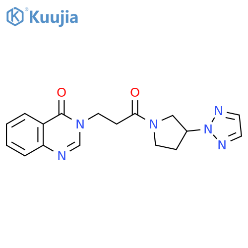 3-{3-oxo-3-3-(2H-1,2,3-triazol-2-yl)pyrrolidin-1-ylpropyl}-3,4-dihydroquinazolin-4-one structure