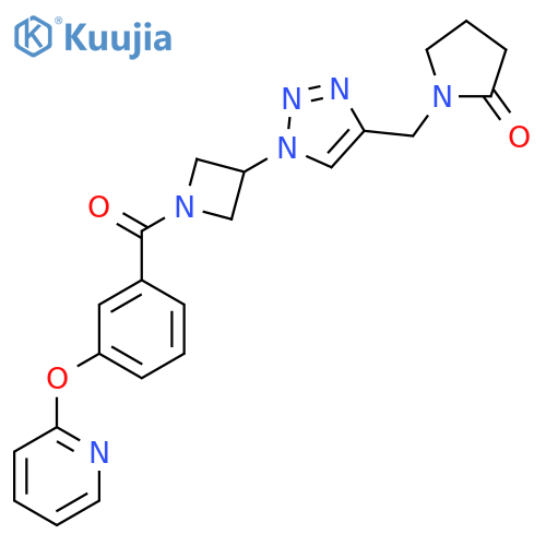 1-[(1-{1-[3-(pyridin-2-yloxy)benzoyl]azetidin-3-yl}-1H-1,2,3-triazol-4-yl)methyl]pyrrolidin-2-one structure