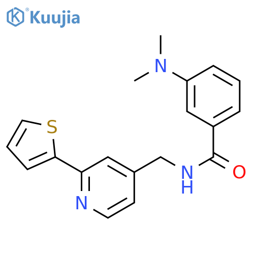 3-(dimethylamino)-N-{[2-(thiophen-2-yl)pyridin-4-yl]methyl}benzamide structure