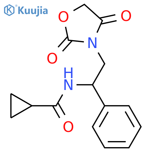N-[2-(2,4-dioxo-1,3-oxazolidin-3-yl)-1-phenylethyl]cyclopropanecarboxamide structure