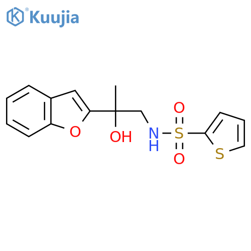 N-[2-(1-benzofuran-2-yl)-2-hydroxypropyl]thiophene-2-sulfonamide structure