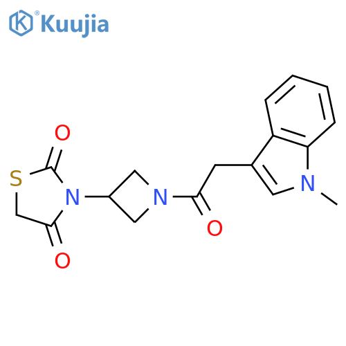 3-[1-[2-(1-methylindol-3-yl)acetyl]azetidin-3-yl]-1,3-thiazolidine-2,4-dione structure