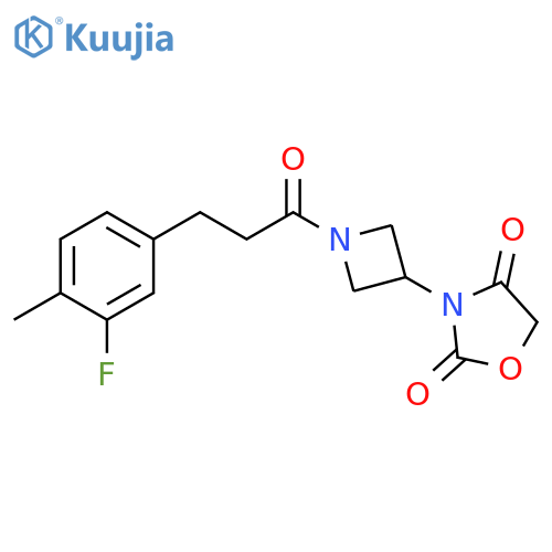 3-[1-[3-(3-fluoro-4-methylphenyl)propanoyl]azetidin-3-yl]-1,3-oxazolidine-2,4-dione structure