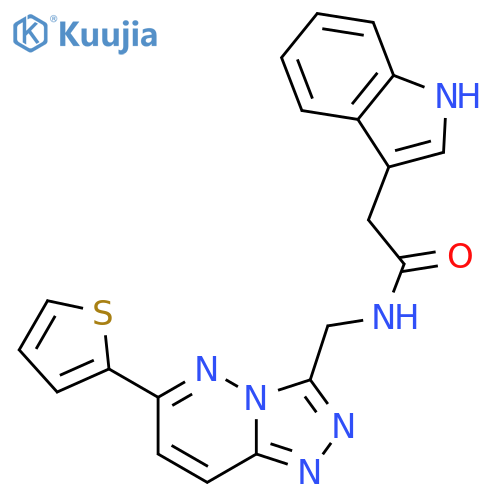 2-(1H-indol-3-yl)-N-{[6-(thiophen-2-yl)-[1,2,4]triazolo[4,3-b]pyridazin-3-yl]methyl}acetamide structure