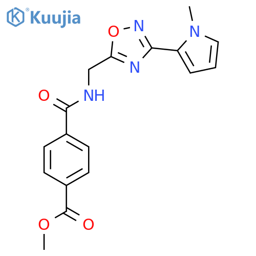 methyl 4-({[3-(1-methyl-1H-pyrrol-2-yl)-1,2,4-oxadiazol-5-yl]methyl}carbamoyl)benzoate structure