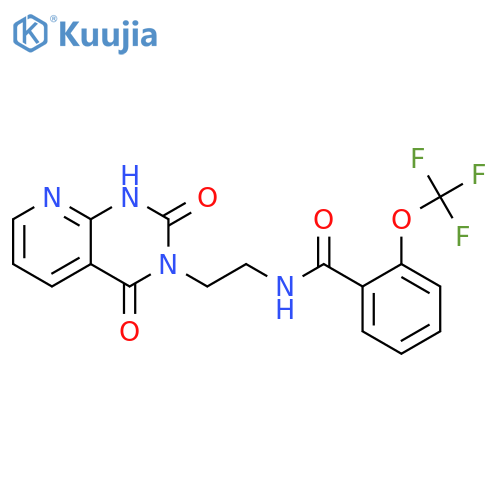N-(2-{2,4-dioxo-1H,2H,3H,4H-pyrido[2,3-d]pyrimidin-3-yl}ethyl)-2-(trifluoromethoxy)benzamide structure