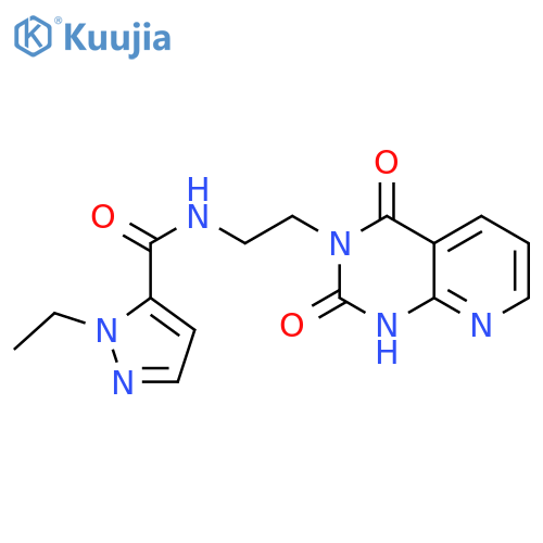 N-(2-{2,4-dioxo-1H,2H,3H,4H-pyrido[2,3-d]pyrimidin-3-yl}ethyl)-1-ethyl-1H-pyrazole-5-carboxamide structure