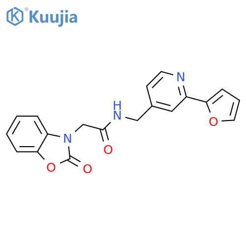 N-{[2-(furan-2-yl)pyridin-4-yl]methyl}-2-(2-oxo-2,3-dihydro-1,3-benzoxazol-3-yl)acetamide structure