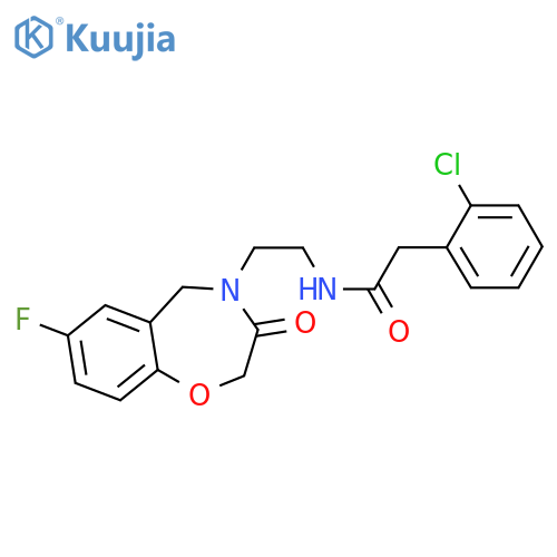 2-(2-chlorophenyl)-N-[2-(7-fluoro-3-oxo-2,3,4,5-tetrahydro-1,4-benzoxazepin-4-yl)ethyl]acetamide structure
