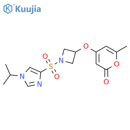 6-Methyl-4-[[1-[[1-(1-methylethyl)-1H-imidazol-4-yl]sulfonyl]-3-azetidinyl]oxy]-2H-pyran-2-one structure