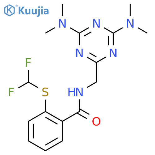 N-{4,6-bis(dimethylamino)-1,3,5-triazin-2-ylmethyl}-2-(difluoromethyl)sulfanylbenzamide structure