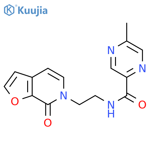 5-methyl-N-(2-{7-oxo-6H,7H-furo2,3-cpyridin-6-yl}ethyl)pyrazine-2-carboxamide structure