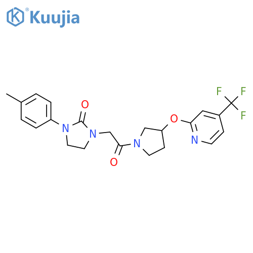 1-(4-methylphenyl)-3-[2-oxo-2-[3-[4-(trifluoromethyl)pyridin-2-yl]oxypyrrolidin-1-yl]ethyl]imidazolidin-2-one structure