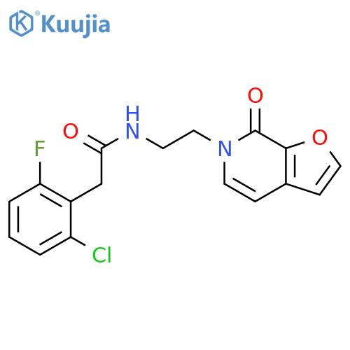 2-(2-chloro-6-fluorophenyl)-N-(2-{7-oxo-6H,7H-furo2,3-cpyridin-6-yl}ethyl)acetamide structure