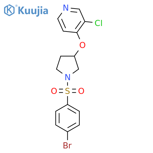 4-((1-((4-Bromophenyl)sulfonyl)pyrrolidin-3-yl)oxy)-3-chloropyridine structure