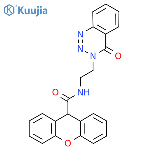 N-[2-(4-oxo-3,4-dihydro-1,2,3-benzotriazin-3-yl)ethyl]-9H-xanthene-9-carboxamide structure