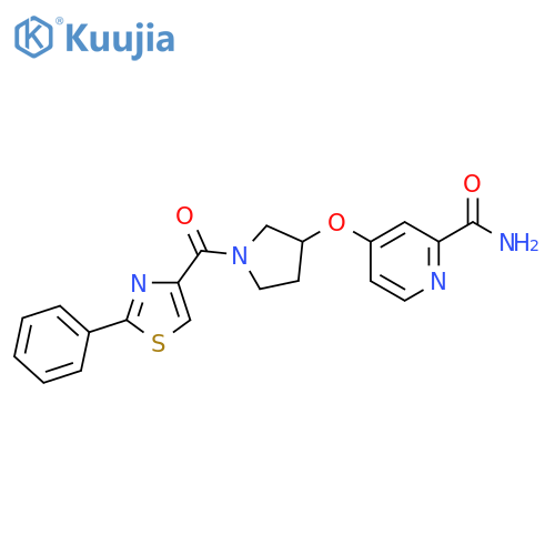 4-[[1-[(2-Phenyl-4-thiazolyl)carbonyl]-3-pyrrolidinyl]oxy]-2-pyridinecarboxamide structure