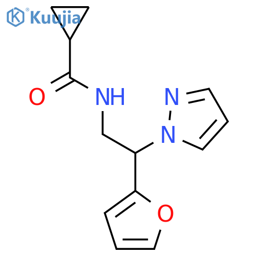 N-2-(furan-2-yl)-2-(1H-pyrazol-1-yl)ethylcyclopropanecarboxamide structure