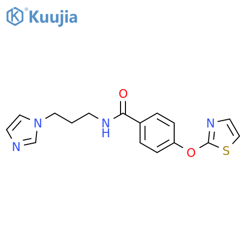 N-3-(1H-imidazol-1-yl)propyl-4-(1,3-thiazol-2-yloxy)benzamide structure