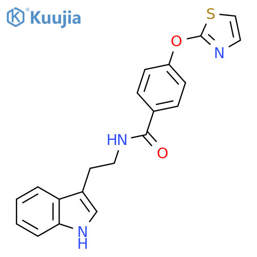 N-2-(1H-indol-3-yl)ethyl-4-(1,3-thiazol-2-yloxy)benzamide structure