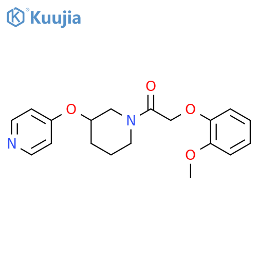 2-(2-methoxyphenoxy)-1-3-(pyridin-4-yloxy)piperidin-1-ylethan-1-one structure