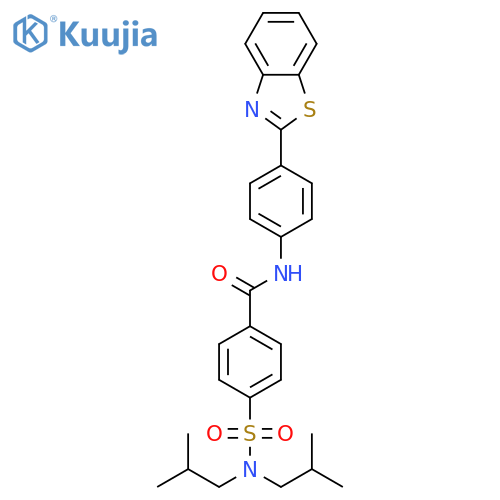 N-[4-(1,3-benzothiazol-2-yl)phenyl]-4-[bis(2-methylpropyl)sulfamoyl]benzamide structure