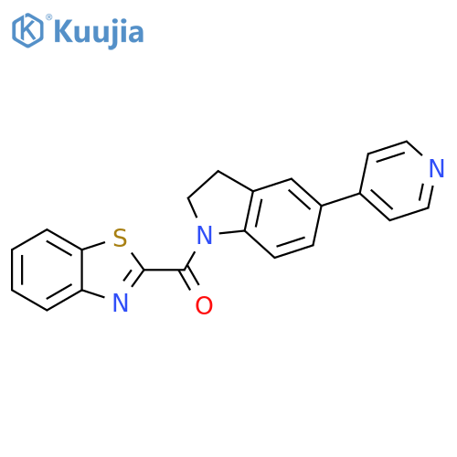 2-[5-(pyridin-4-yl)-2,3-dihydro-1H-indole-1-carbonyl]-1,3-benzothiazole structure