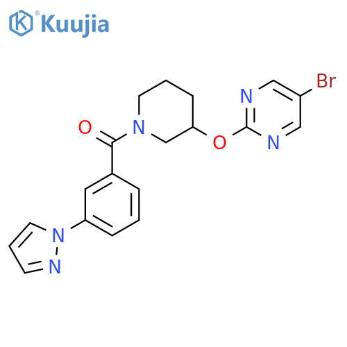 5-bromo-2-({1-[3-(1H-pyrazol-1-yl)benzoyl]piperidin-3-yl}oxy)pyrimidine structure