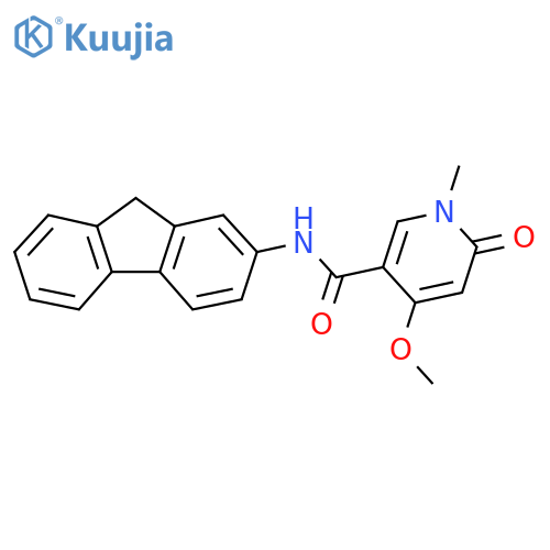 N-(9H-fluoren-2-yl)-4-methoxy-1-methyl-6-oxo-1,6-dihydropyridine-3-carboxamide structure
