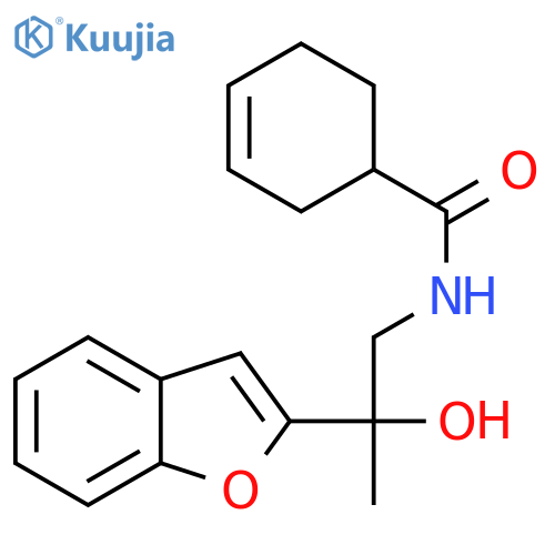 N-[2-(1-benzofuran-2-yl)-2-hydroxypropyl]cyclohex-3-ene-1-carboxamide structure
