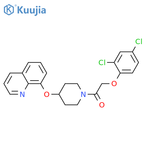 2-(2,4-dichlorophenoxy)-1-(4-quinolin-8-yloxypiperidin-1-yl)ethanone structure