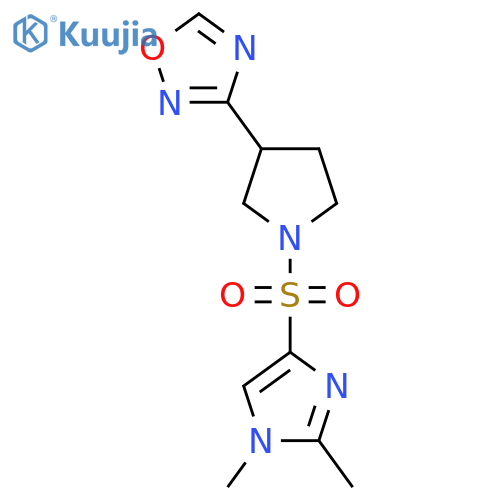 3-{1-(1,2-dimethyl-1H-imidazol-4-yl)sulfonylpyrrolidin-3-yl}-1,2,4-oxadiazole structure