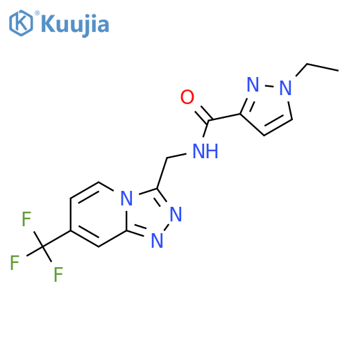 1-ethyl-N-{[7-(trifluoromethyl)-[1,2,4]triazolo[4,3-a]pyridin-3-yl]methyl}-1H-pyrazole-3-carboxamide structure