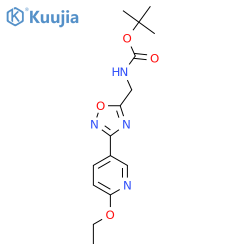 tert-butyl N-{3-(6-ethoxypyridin-3-yl)-1,2,4-oxadiazol-5-ylmethyl}carbamate structure