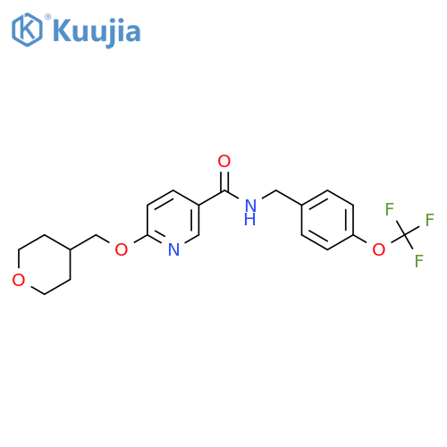 6-((tetrahydro-2H-pyran-4-yl)methoxy)-N-(4-(trifluoromethoxy)benzyl)nicotinamide structure