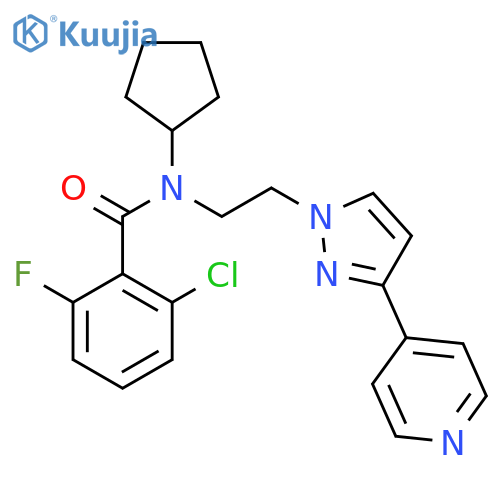 2-chloro-N-cyclopentyl-6-fluoro-N-{2-3-(pyridin-4-yl)-1H-pyrazol-1-ylethyl}benzamide structure