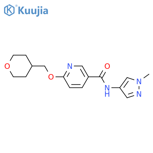 N-(1-methyl-1H-pyrazol-4-yl)-6-[(oxan-4-yl)methoxy]pyridine-3-carboxamide structure