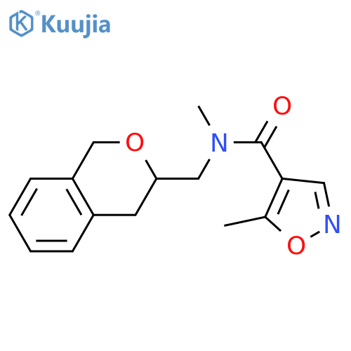 N-(3,4-dihydro-1H-2-benzopyran-3-yl)methyl-N,5-dimethyl-1,2-oxazole-4-carboxamide structure