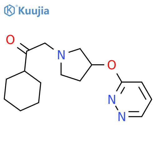 2-cyclohexyl-1-[3-(pyridazin-3-yloxy)pyrrolidin-1-yl]ethan-1-one structure