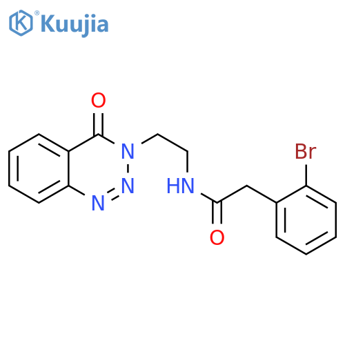 2-(2-bromophenyl)-N-2-(4-oxo-3,4-dihydro-1,2,3-benzotriazin-3-yl)ethylacetamide structure