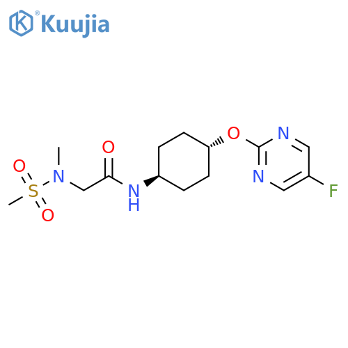 2-(N-methylmethanesulfonamido)-N-(1r,4r)-4-(5-fluoropyrimidin-2-yl)oxycyclohexylacetamide structure
