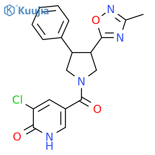 3-chloro-5-[3-(3-methyl-1,2,4-oxadiazol-5-yl)-4-phenylpyrrolidine-1-carbonyl]pyridin-2-ol structure