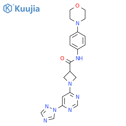 N-4-(morpholin-4-yl)phenyl-1-6-(1H-1,2,4-triazol-1-yl)pyrimidin-4-ylazetidine-3-carboxamide structure
