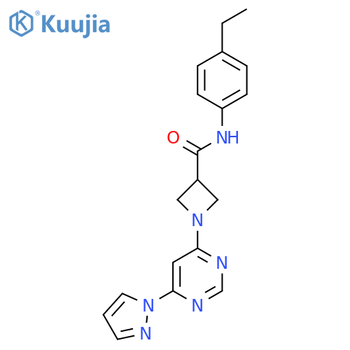 N-(4-ethylphenyl)-1-6-(1H-pyrazol-1-yl)pyrimidin-4-ylazetidine-3-carboxamide structure