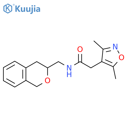 N-[(3,4-dihydro-1H-2-benzopyran-3-yl)methyl]-2-(3,5-dimethyl-1,2-oxazol-4-yl)acetamide structure
