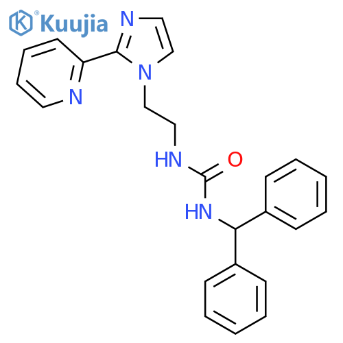 1-(diphenylmethyl)-3-{2-[2-(pyridin-2-yl)-1H-imidazol-1-yl]ethyl}urea structure
